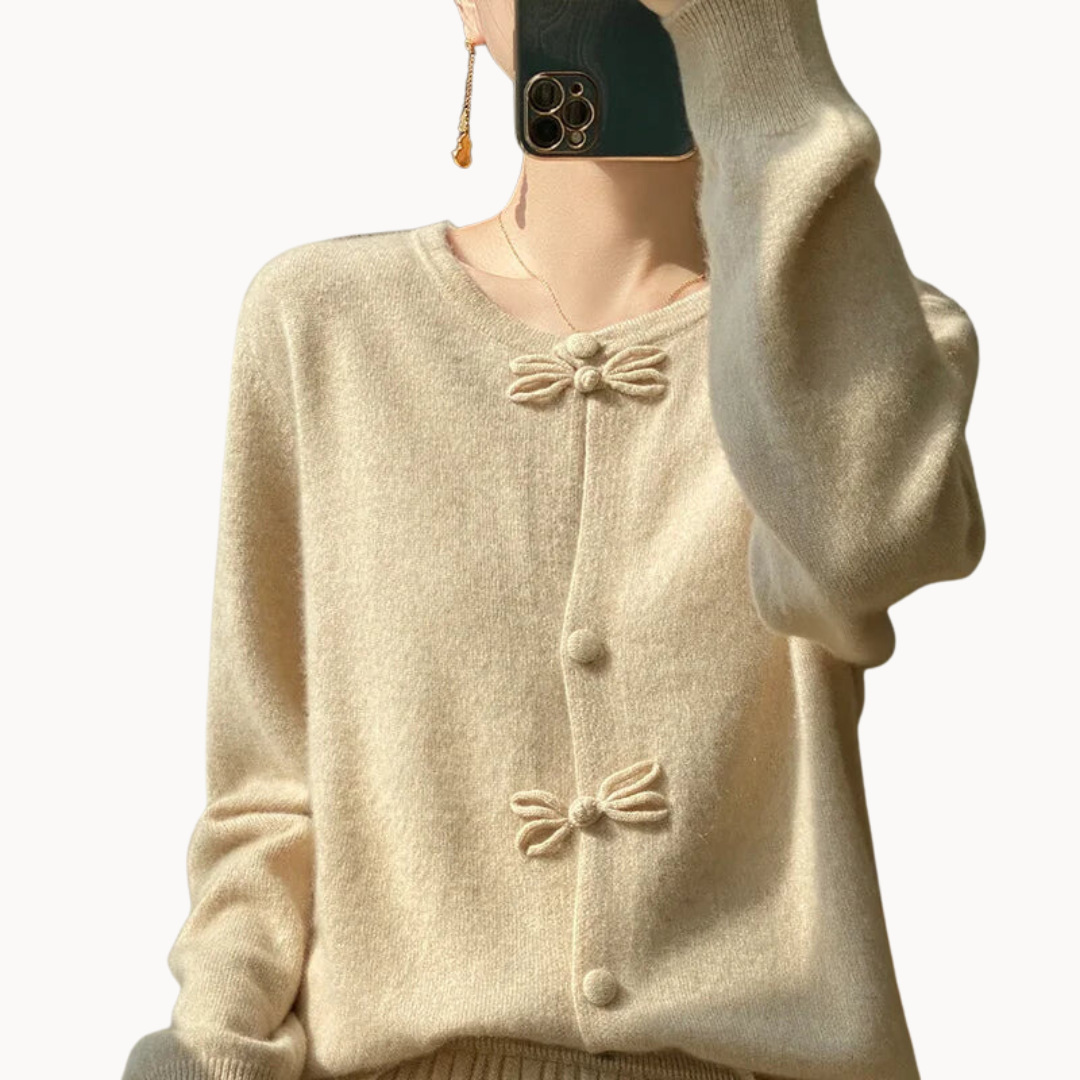 Beatrice - Premium Bow Accented Cardigan