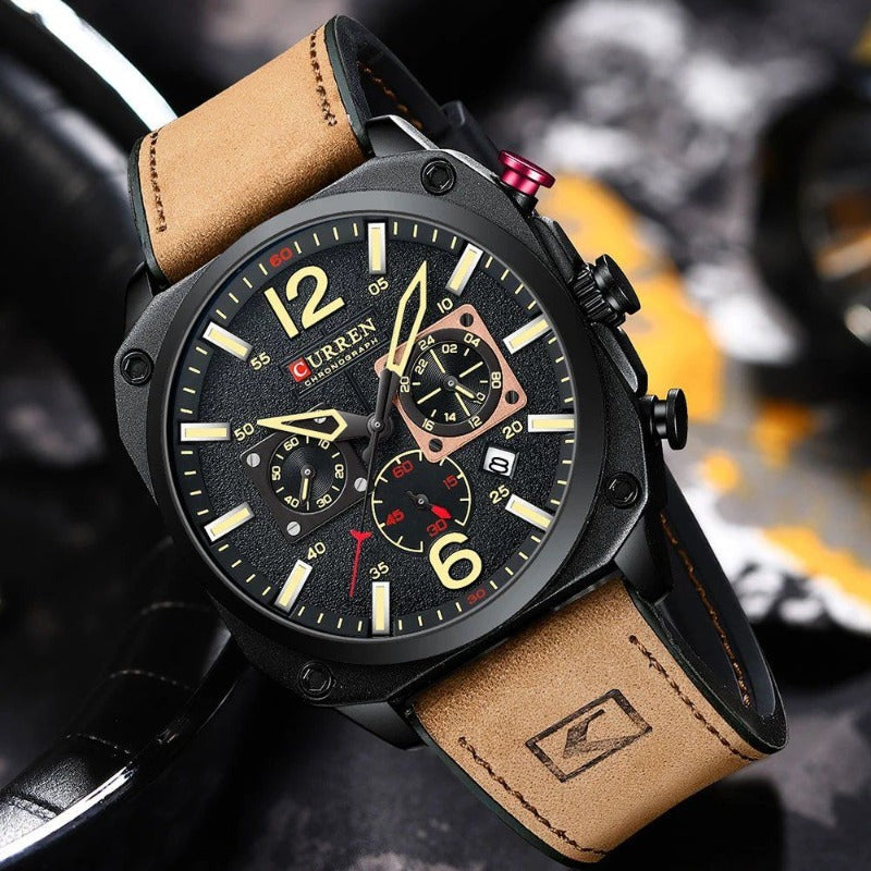 Business Leather Quartz Waterproof Wrist Watch