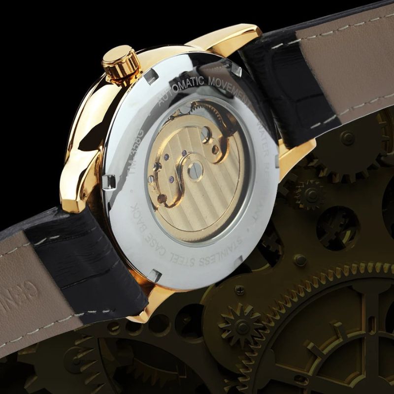 Moon Phase Skeleton Automatic Watch