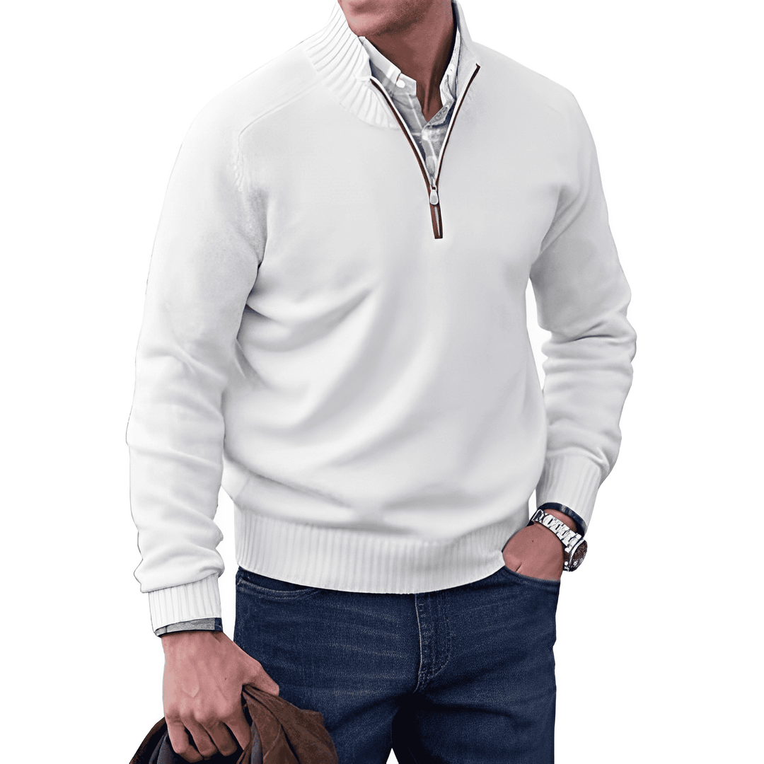 Eric - Elegant Cotton Sweater with Zipper