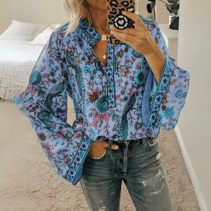 Carmina - Colourful Floral Blouse