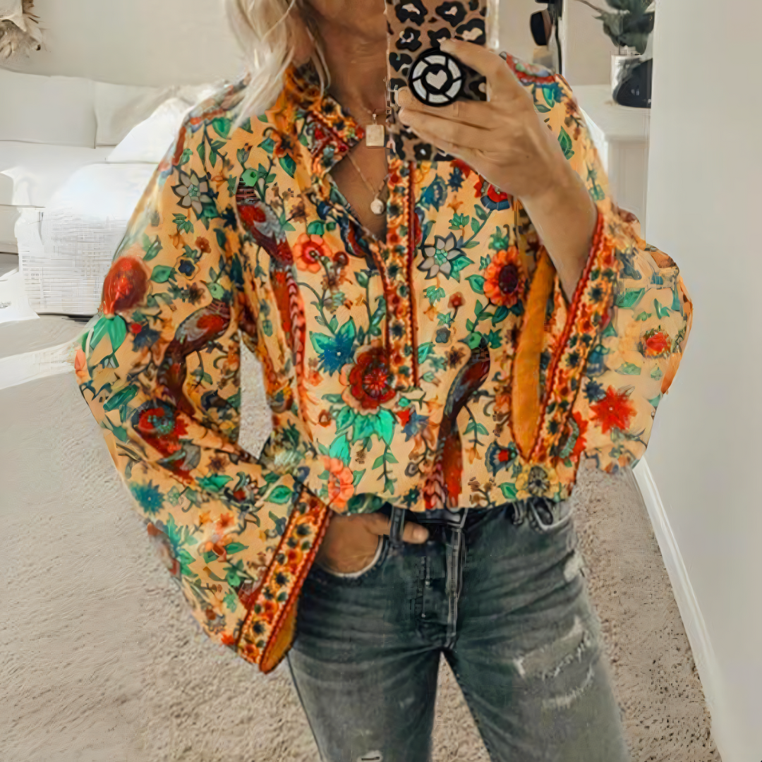 Carmina - Colourful Floral Blouse