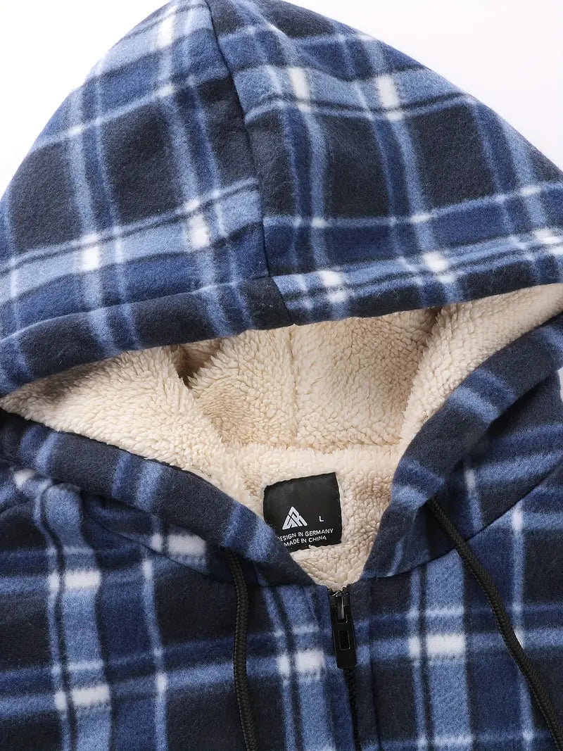 Grant - Warm Plaid Fleece Jacket