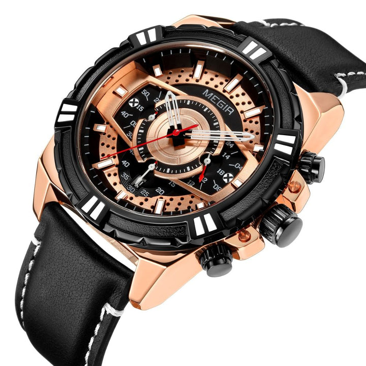 Luxury Quartz Chronograph Military Sport Leather Watch