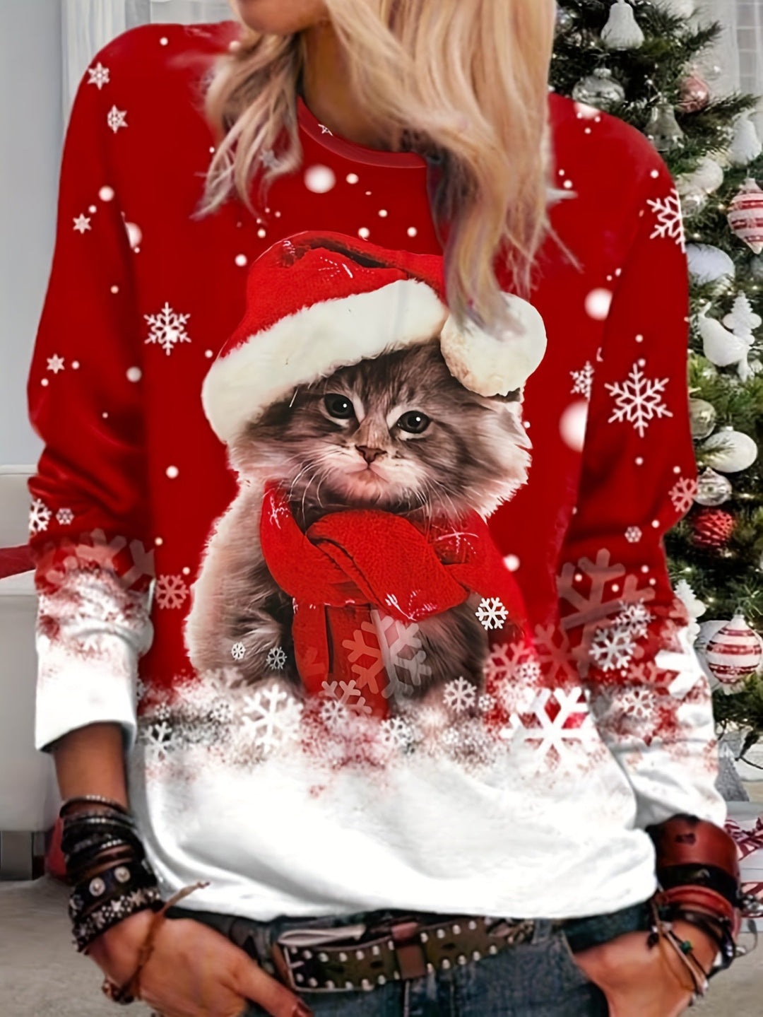 Eliana | Christmas Kitten Sweatshirt