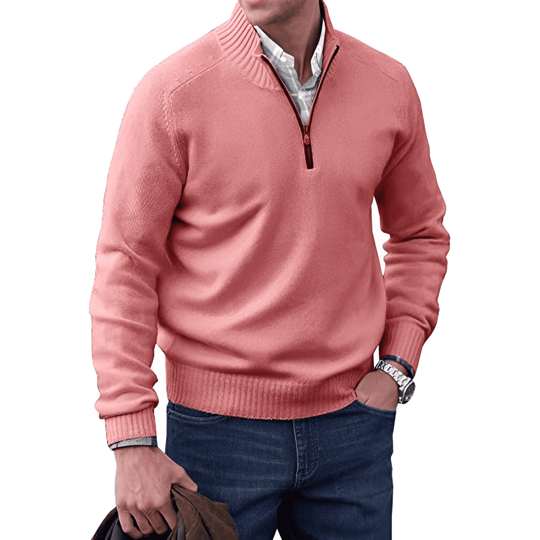 Eric - Elegant Cotton Sweater with Zipper