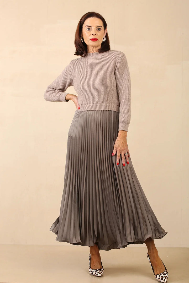 Marley - Long Pullover with Pleated Skirt Set