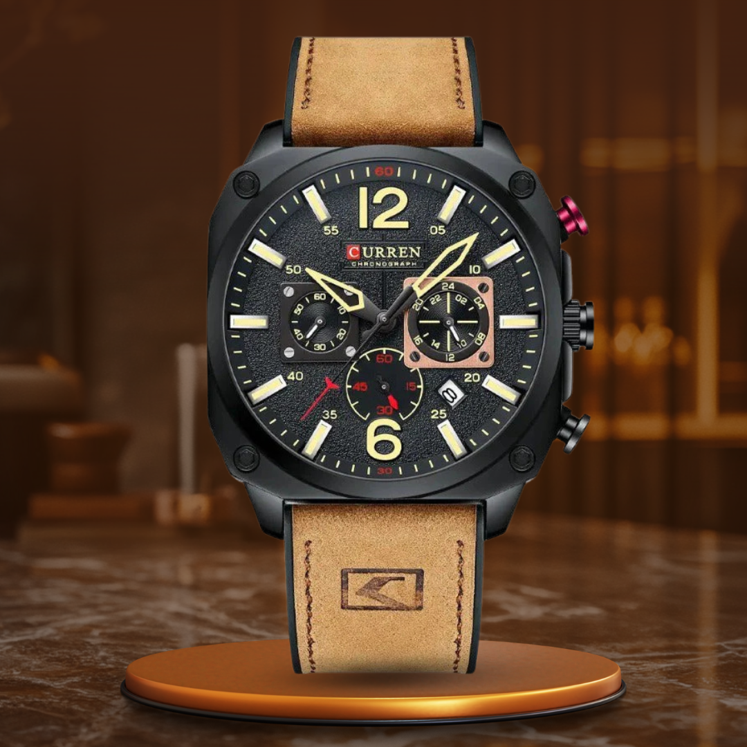 Business Leather Quartz Waterproof Wrist Watch