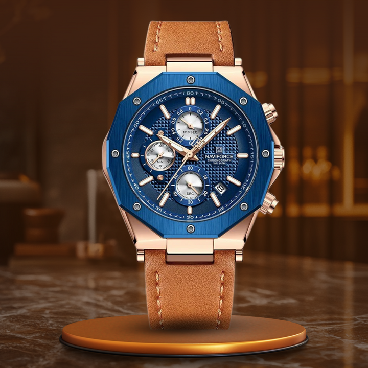 Fashion Leather Band Chronograph Watches