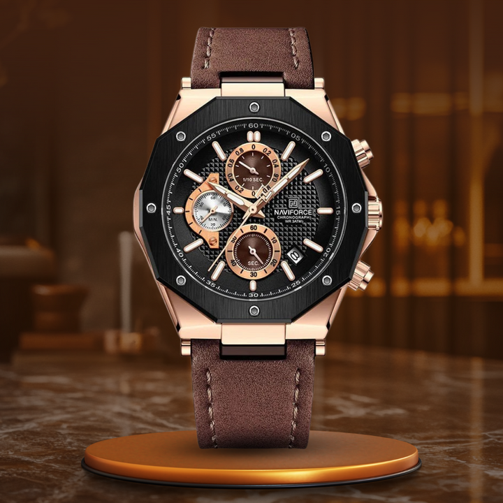 Fashion Leather Band Chronograph Watches