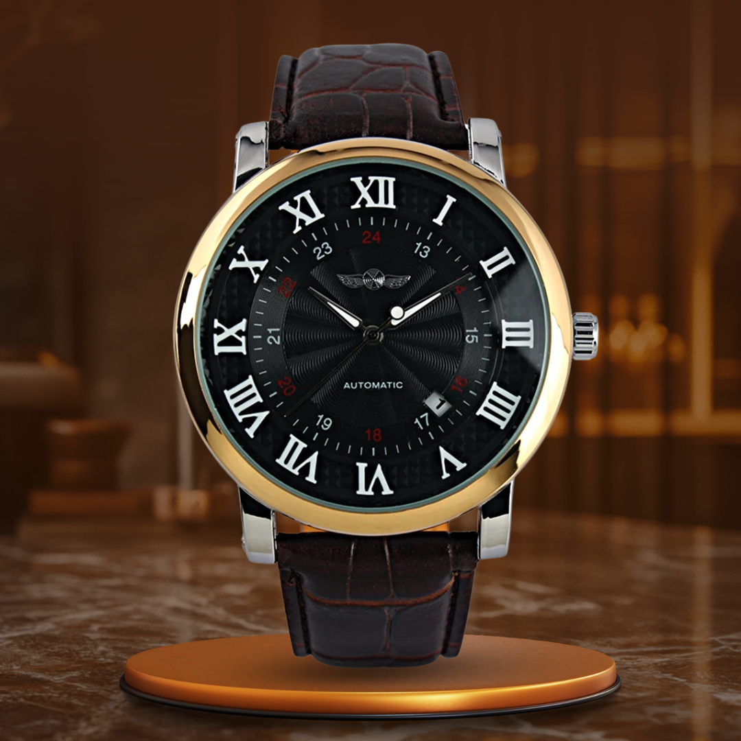 Fashion Luxury Leather Full Automatic Mechanical Watch