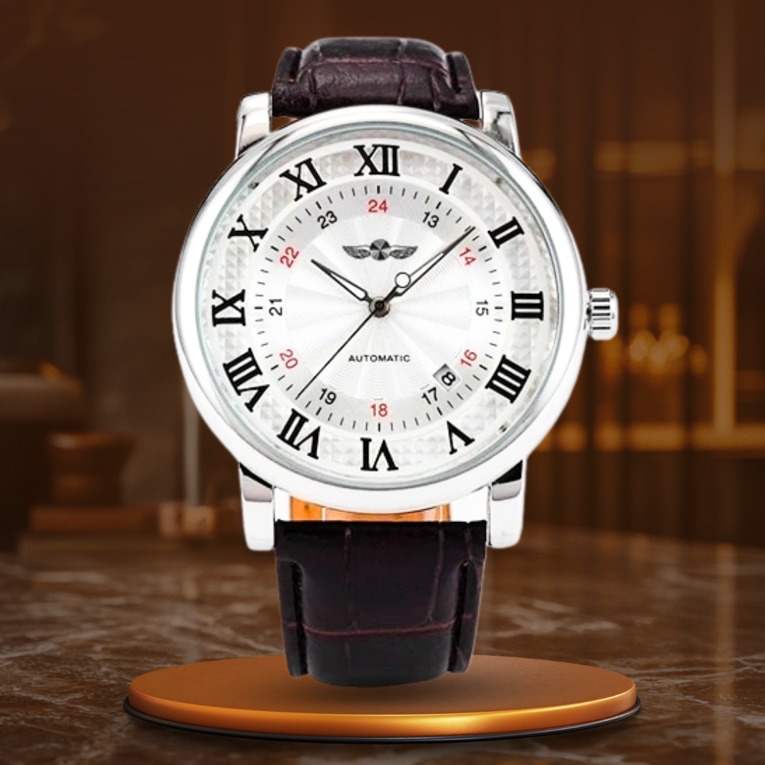 Fashion Luxury Leather Full Automatic Mechanical Watch