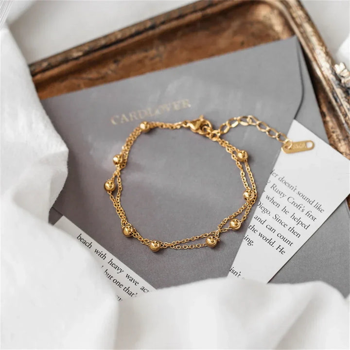 Gold Plated Bead Anklet