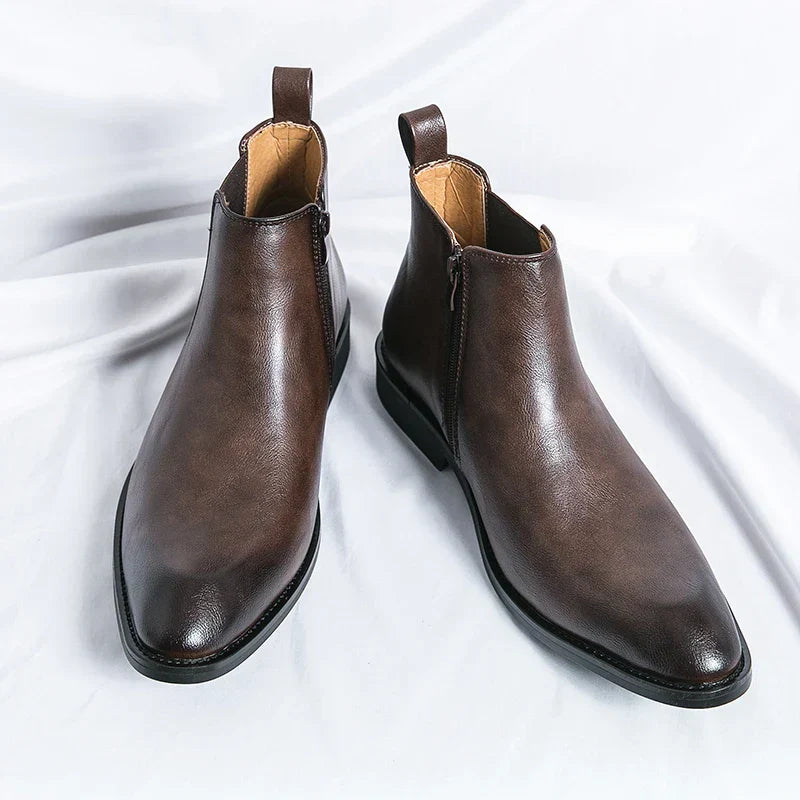 James - Zipped Leather Chelsea Boots