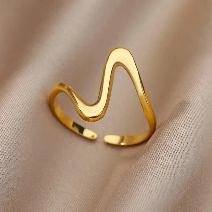 Vintage Geometric Wave Ring