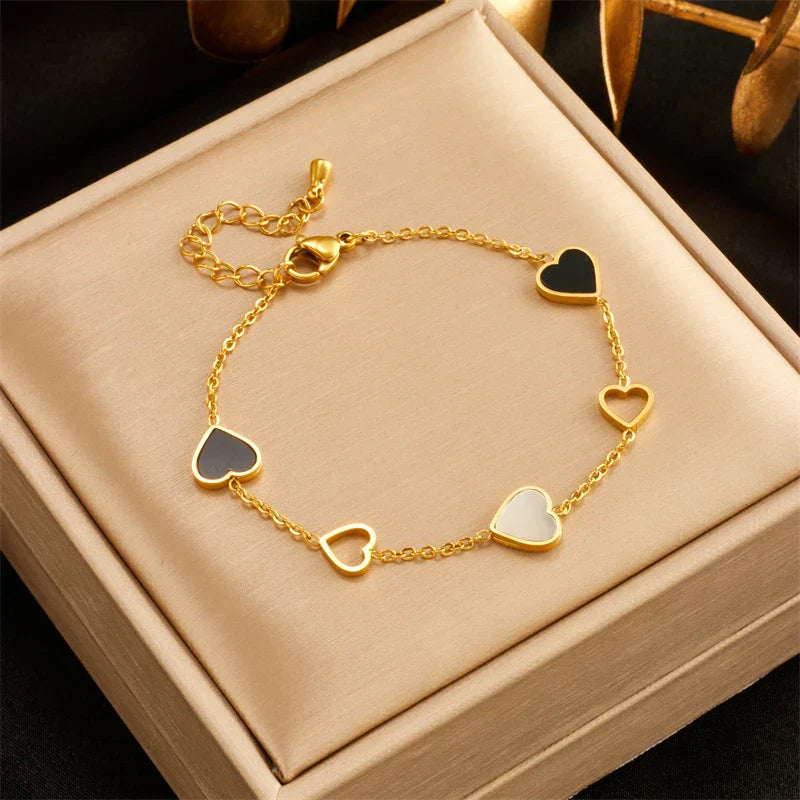 Hazel - Gold Plated Heart Bracelet