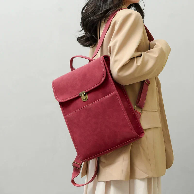 Abby - Suede Leather Backpack