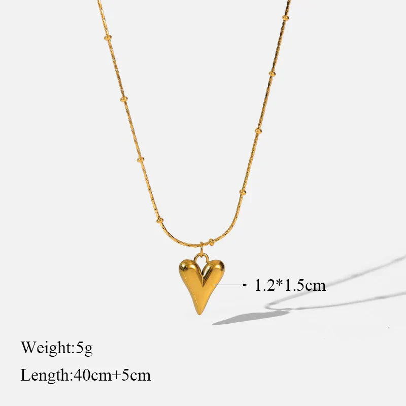 Zoe - Heart Pendant Chain Necklace