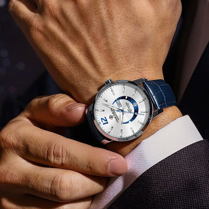 Elegant Moonphase Watch with Luminous Calendar Week