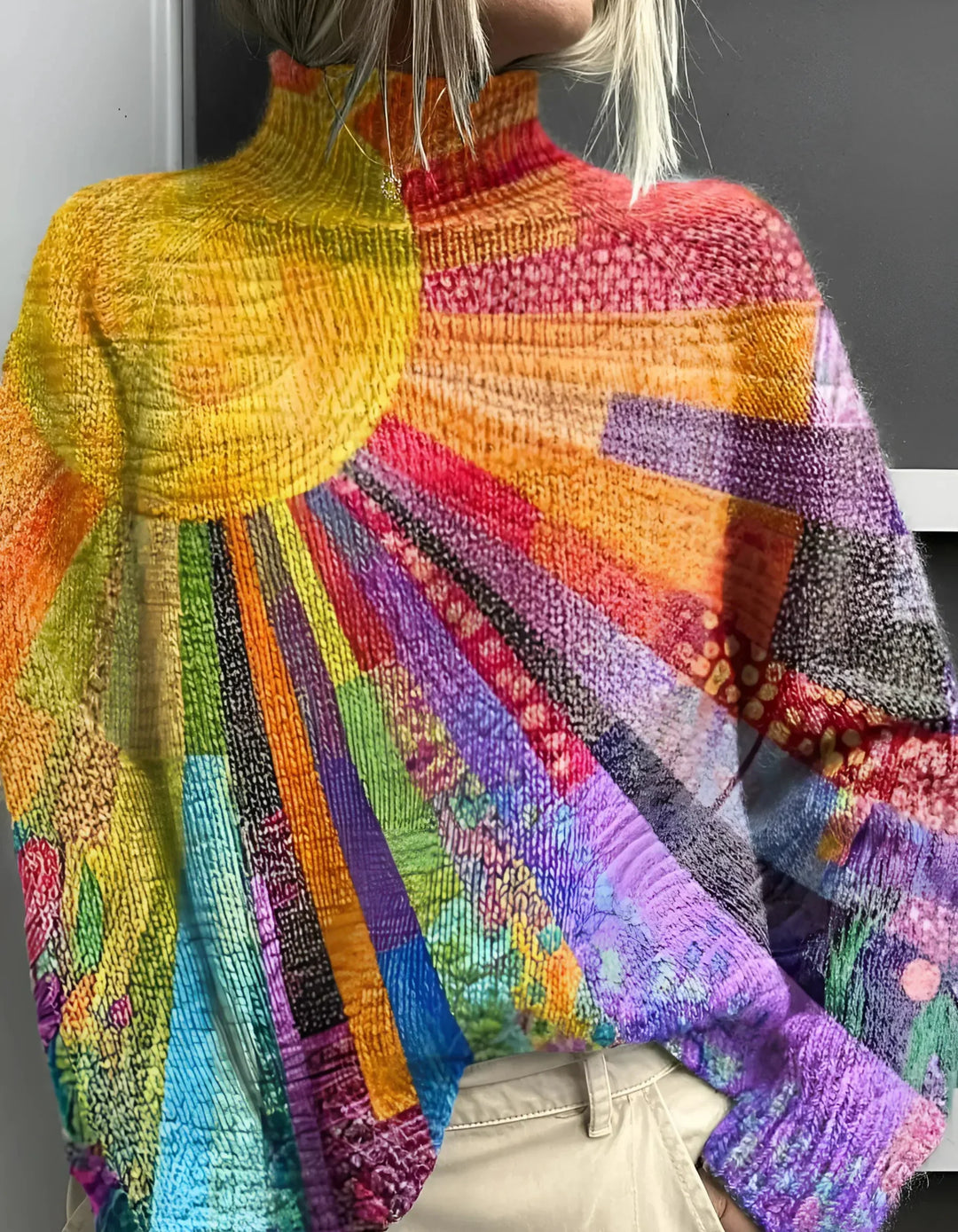 Sheila - Colourful Turtleneck Sweater