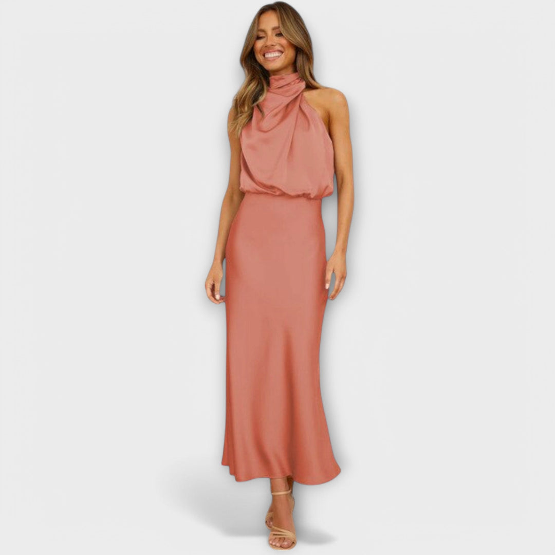 Selena™ Satin Halter Maxi Dress