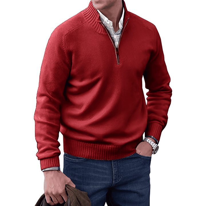 Eric - Elegant Cotton Sweater with Zipper