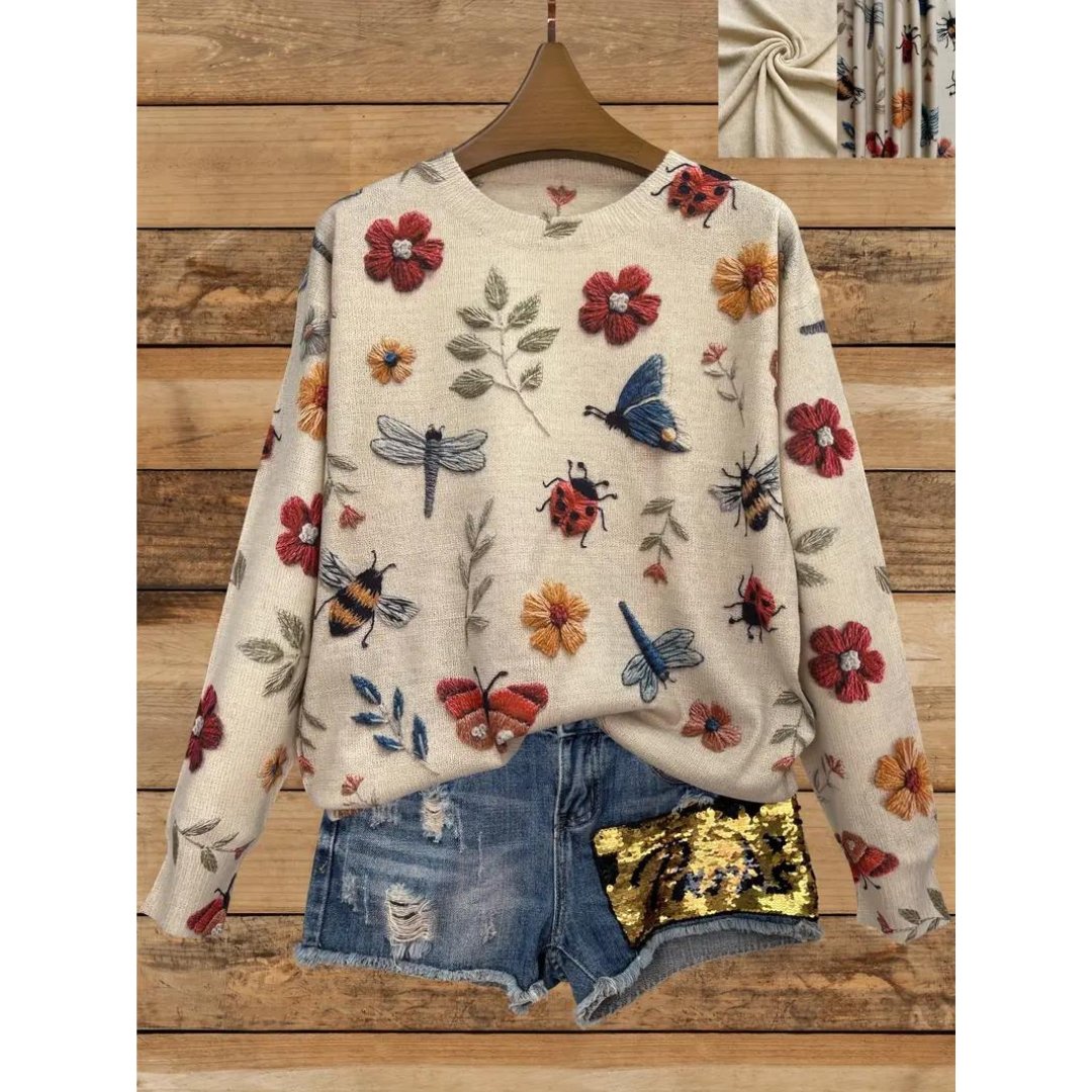 Isaline - Sweater With Floral Pattern