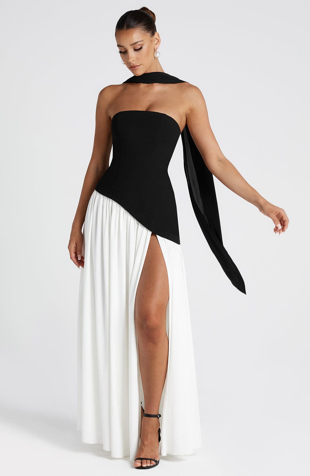 Jaycie - Stunning Strapless High Slit Maxi Dress