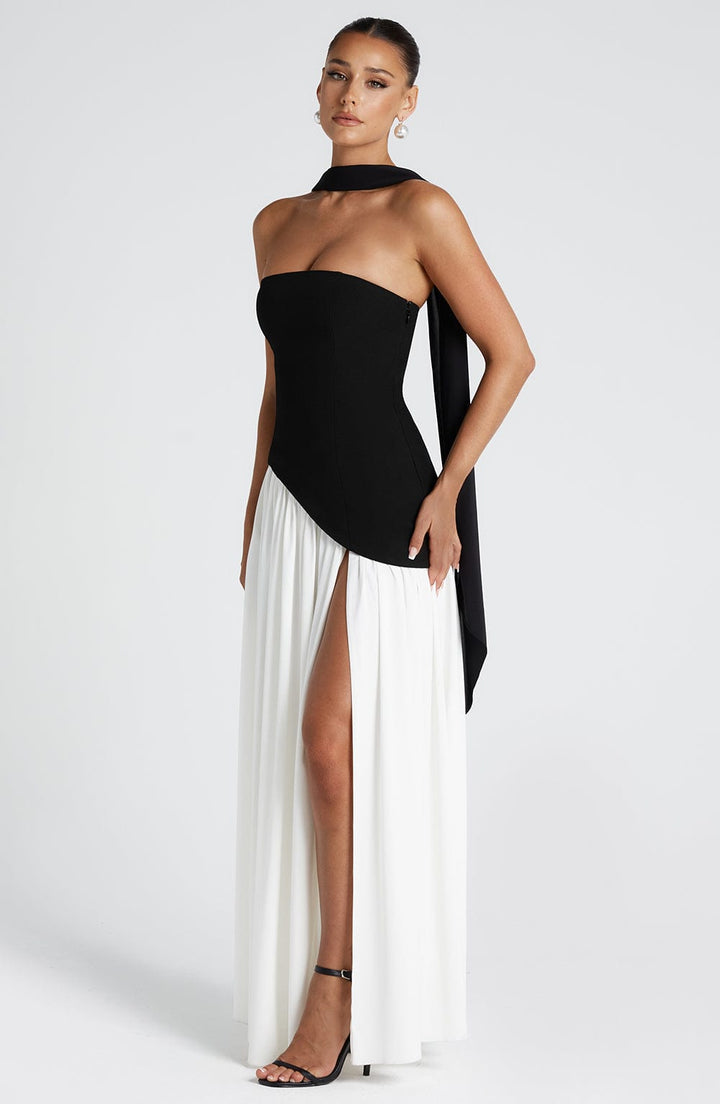 Jaycie - Stunning Strapless High Slit Maxi Dress