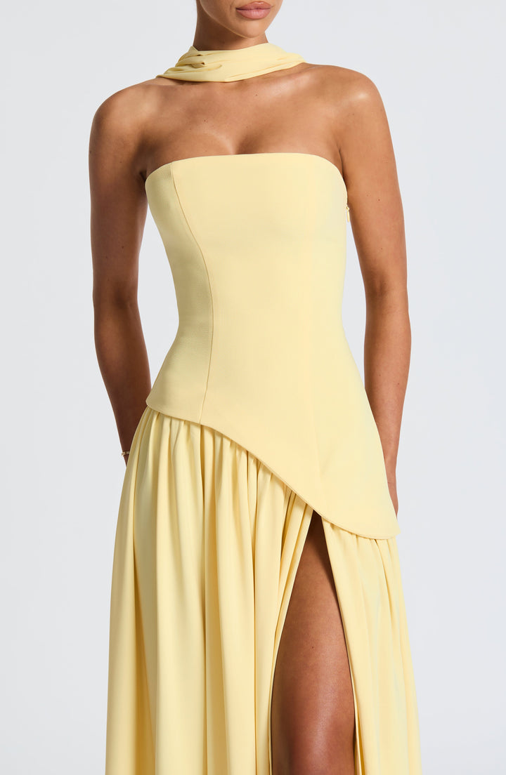 Jaycie - Stunning Strapless High Slit Maxi Dress