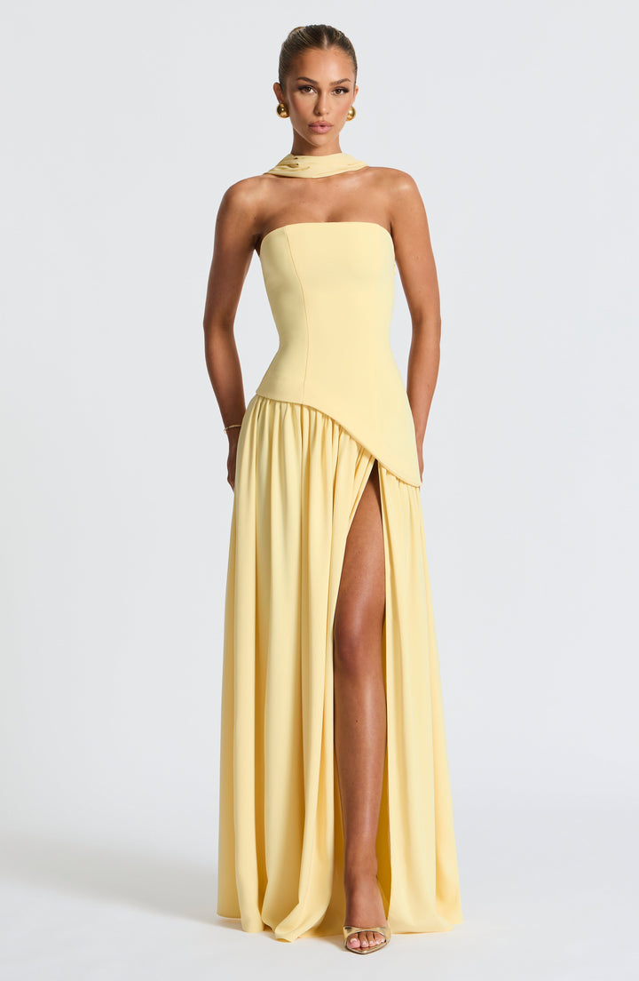 Jaycie - Stunning Strapless High Slit Maxi Dress