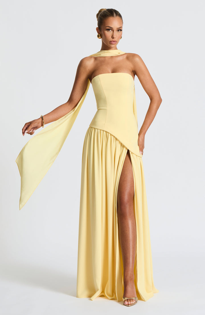 Jaycie - Stunning Strapless High Slit Maxi Dress
