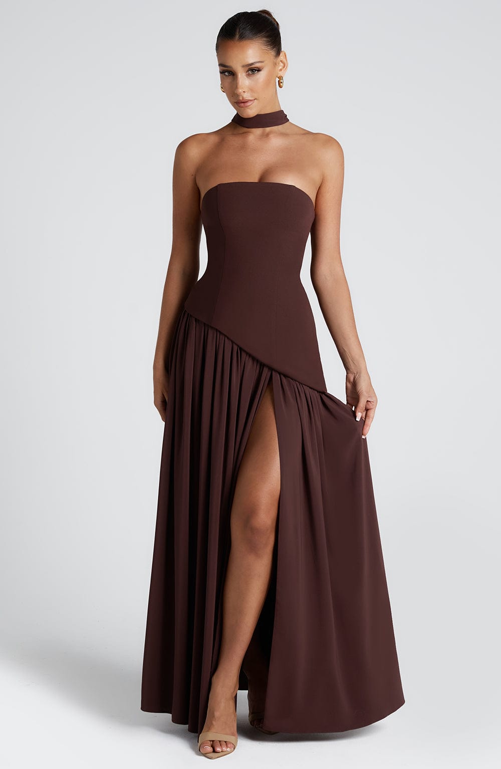 Jaycie - Stunning Strapless High Slit Maxi Dress