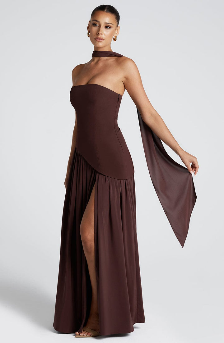 Jaycie - Stunning Strapless High Slit Maxi Dress