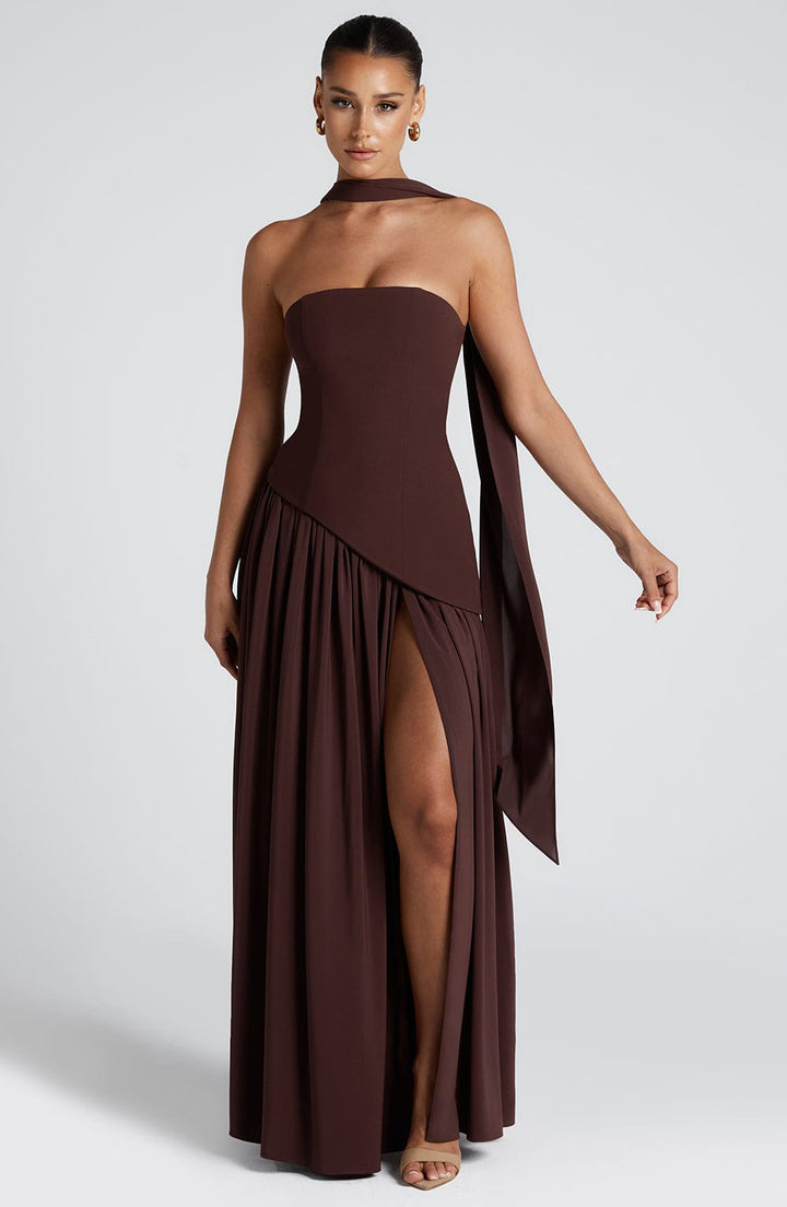 Jaycie - Stunning Strapless High Slit Maxi Dress