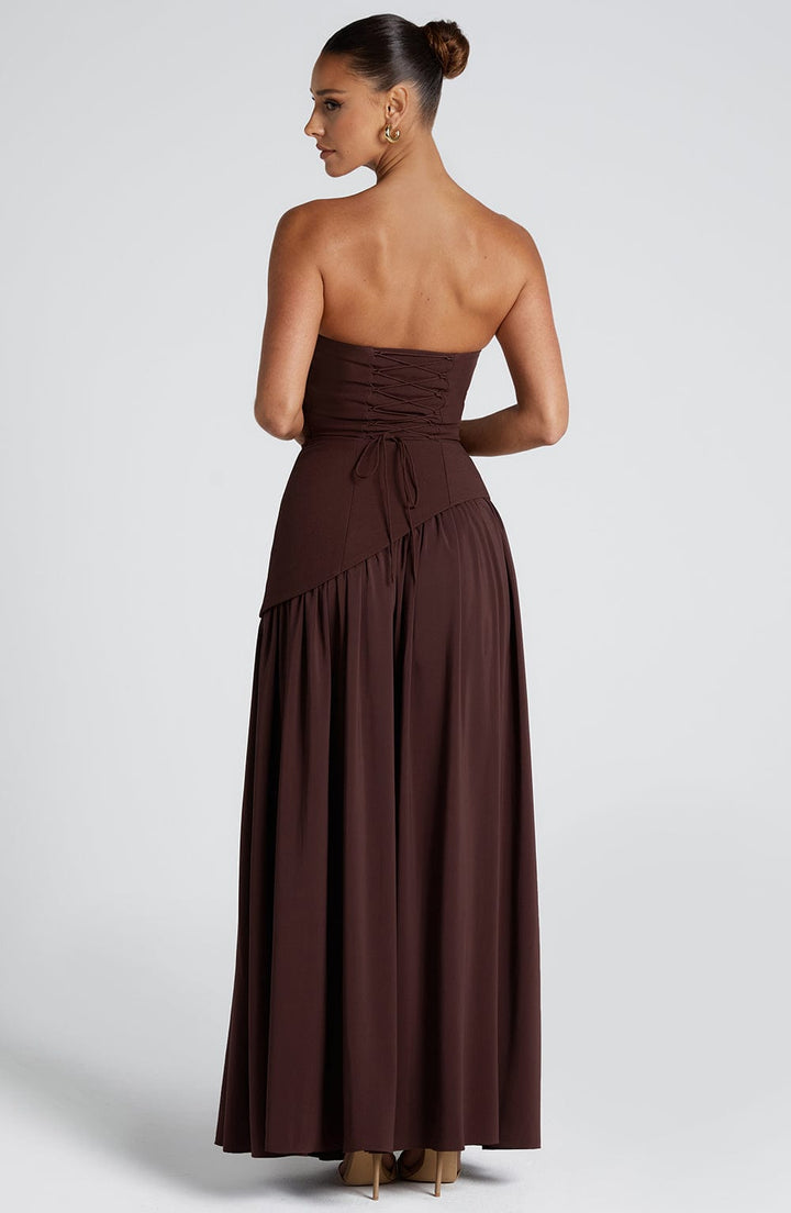 Jaycie - Stunning Strapless High Slit Maxi Dress