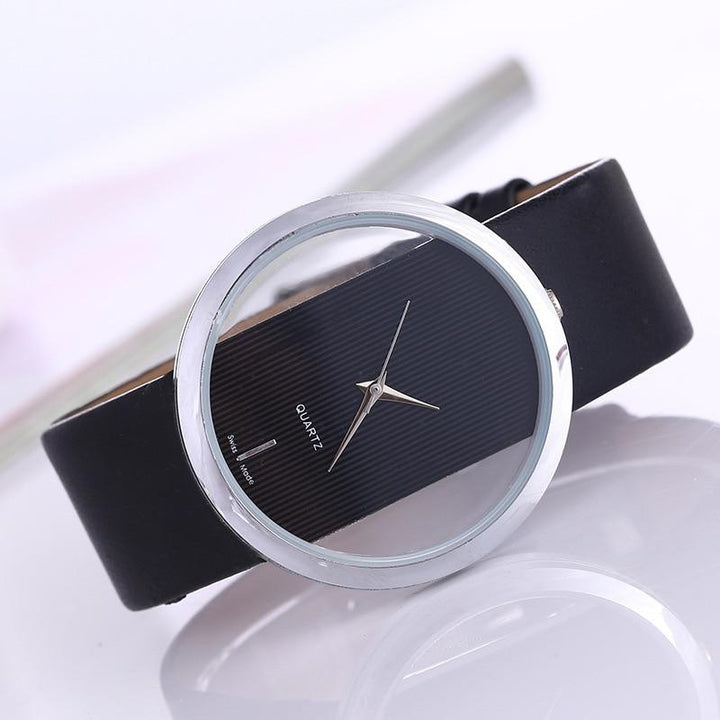 Elegant Transparent Dial Quartz Watch